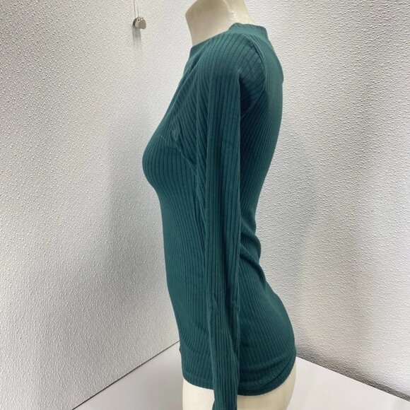 NEW MICHAEL LAUREN Womens Mapels Long Sleeve One Shoulder Top Size M Evergreen - Picture 8 of 11